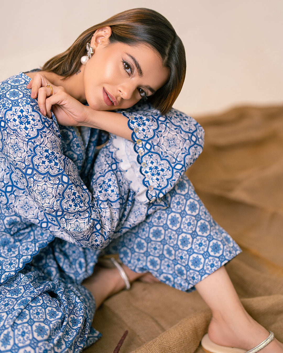 Ayla Studio Stitched PRINTED ESSENTIAL 2PC CO-ORD - Spanish Mosaic
