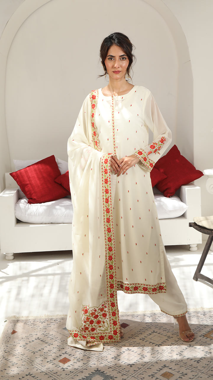 Chic Chiffon By Najia Zia Stitched 3 Piece Chiffon Collection'2025-ANARKALI