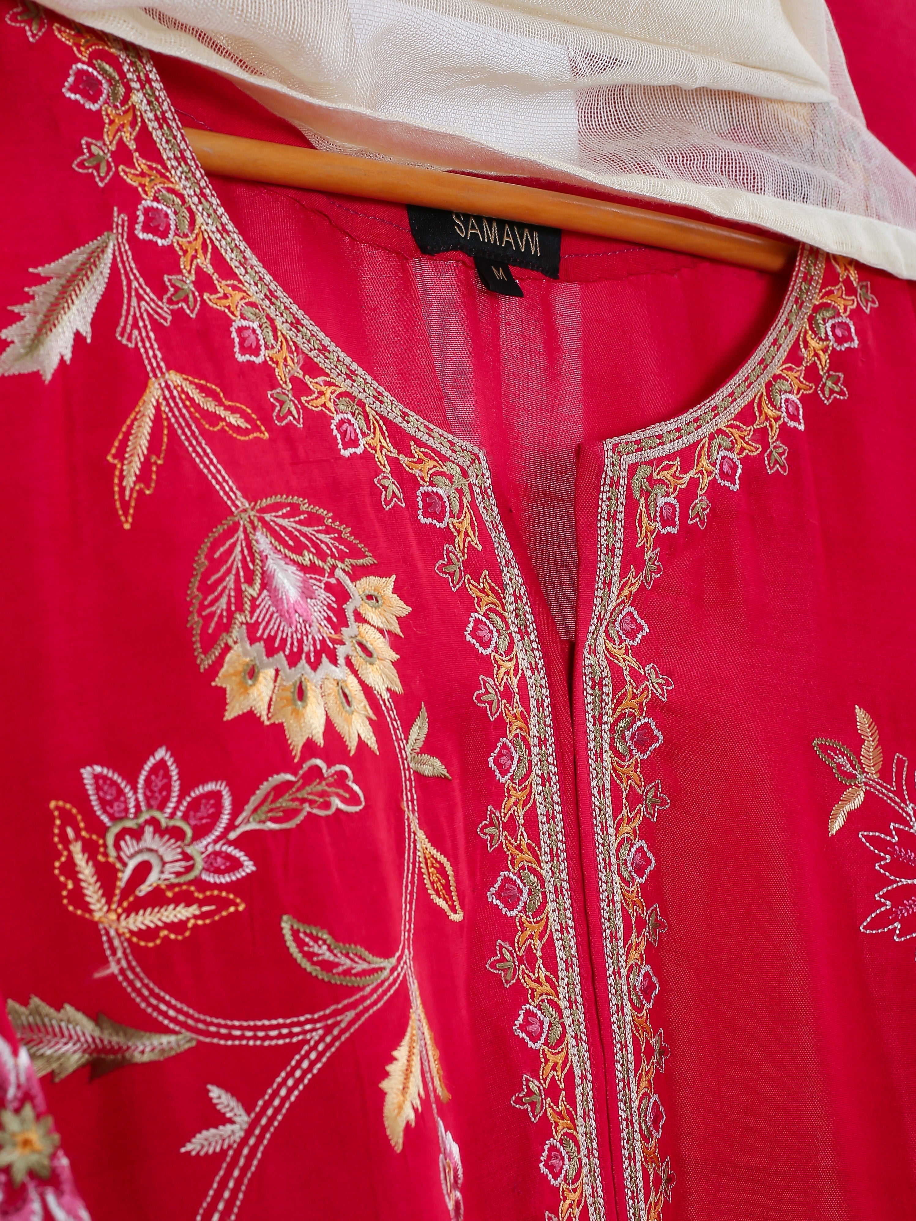 Samawi Stitched Kurta Collection'2025-Fuchsia Kurta