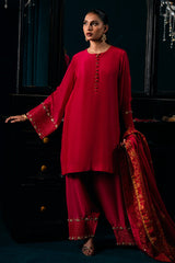 Lux Edit By Zaaviay Stitched Fuschia Charm (Three Piece)