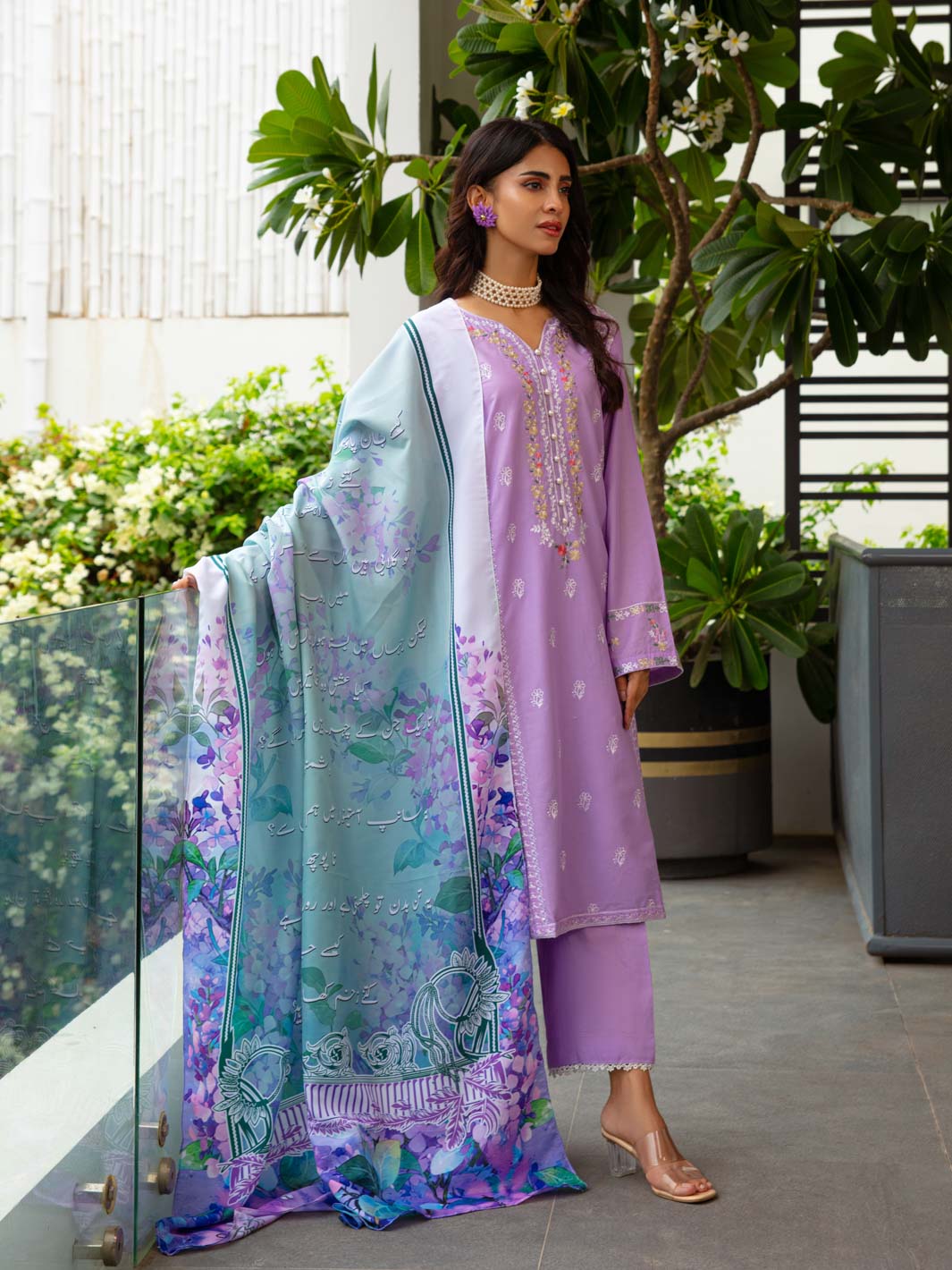 TNG Stitched 2 Piece Cotton Lawn Collection'2024-Lavender (Lilac)