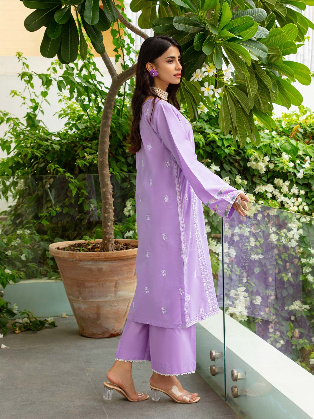 TNG Stitched 2 Piece Cotton Lawn Collection'2024-Lavender (Lilac)