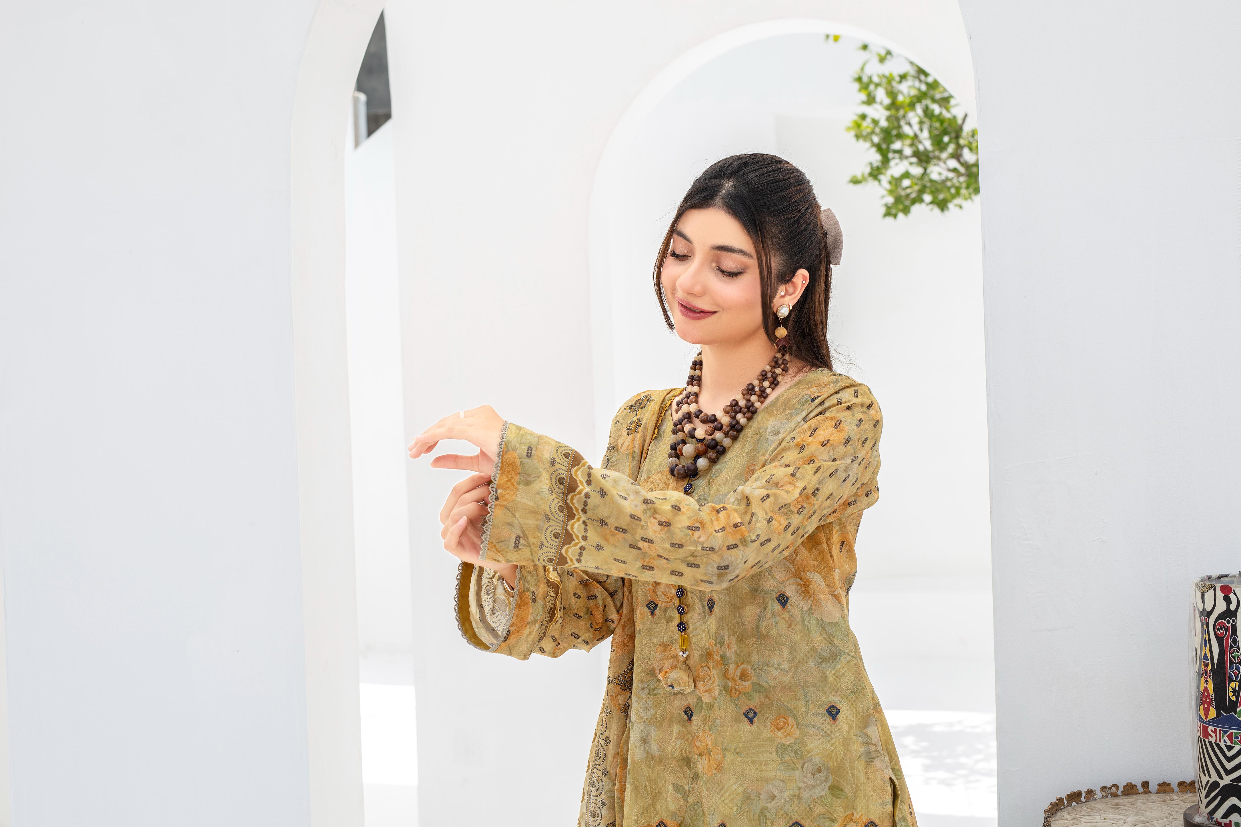 Dressline Launching New Un Stitched 3 Pcs Emb Laserkari Digital Printed Lawn Collection