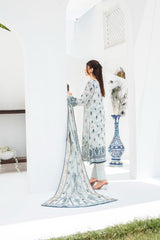 Dressline Launching New Un Stitched 3 Pcs Emb Laserkari Digital Printed Lawn Collection