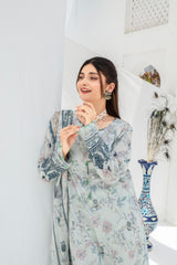 Dressline Launching New Un Stitched 3 Pcs Emb Laserkari Digital Printed Lawn Collection