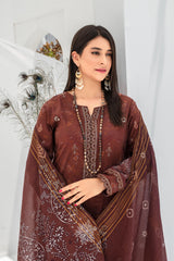 Dressline Launching New Un Stitched 3 Pcs Emb Laserkari Digital Printed Lawn Collection