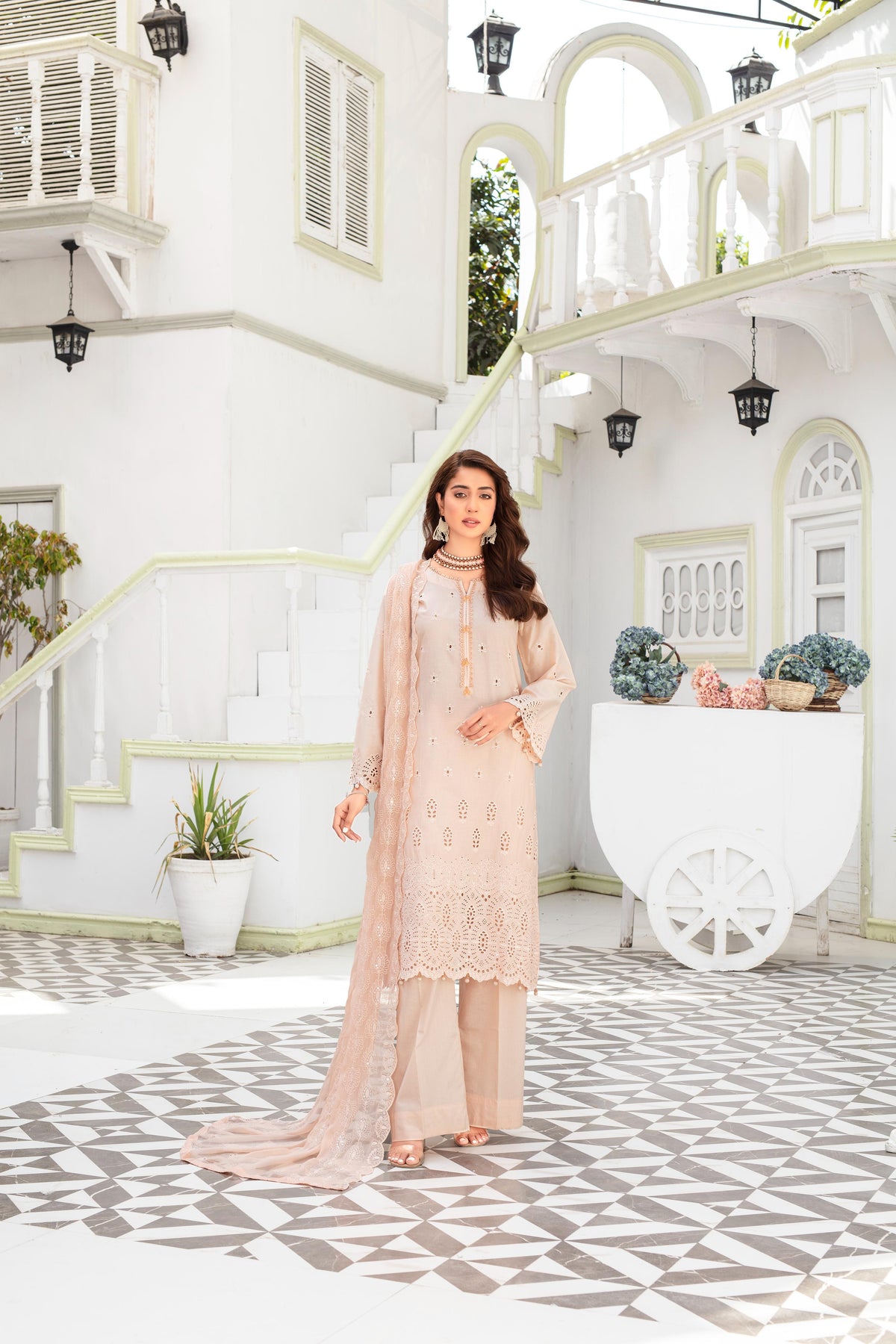 Dressline Launching New Un Stitched 3 Pcs Premium Dyed Lawn Fancy Full Chikankari With Sequence Emb Collection 2025