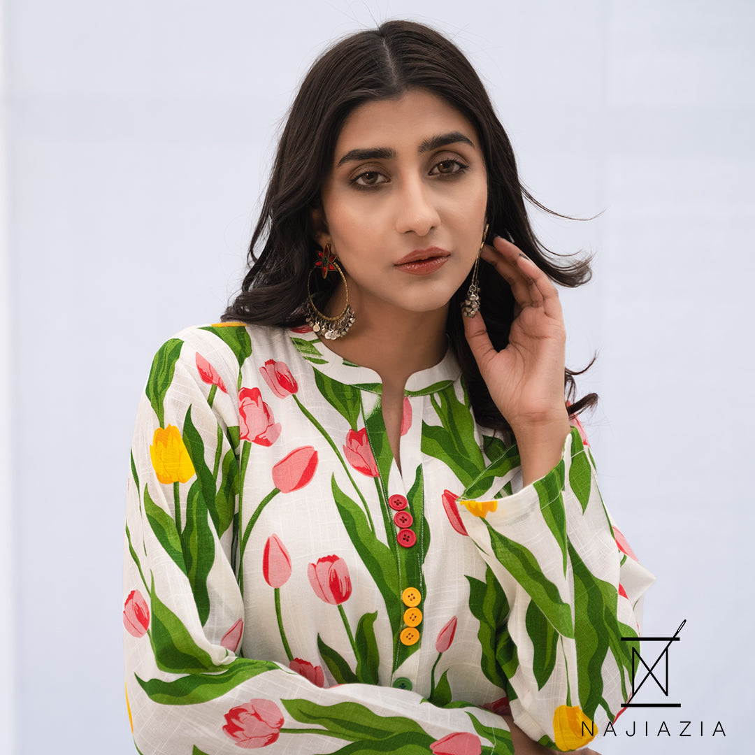 Najia Zia Stitched 2 Piece Lawn Collection'2025-Tulip
