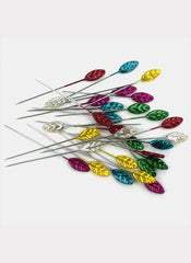 Hijab Ul Hareem Ring Pins Big 30 Pcs Pkt Multi Color Leaf Shaped