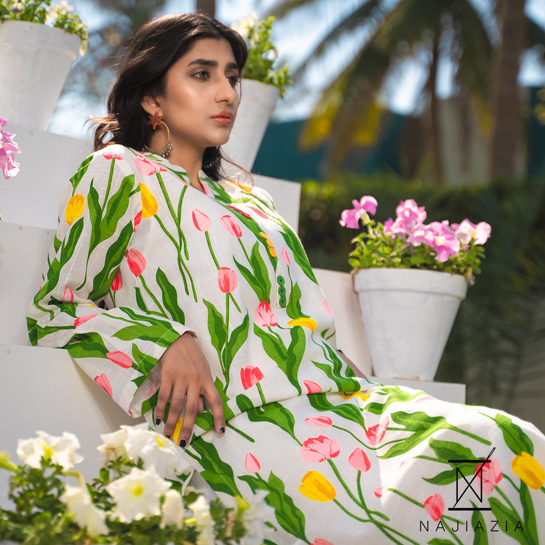 Najia Zia Stitched 2 Piece Lawn Collection'2025-Tulip
