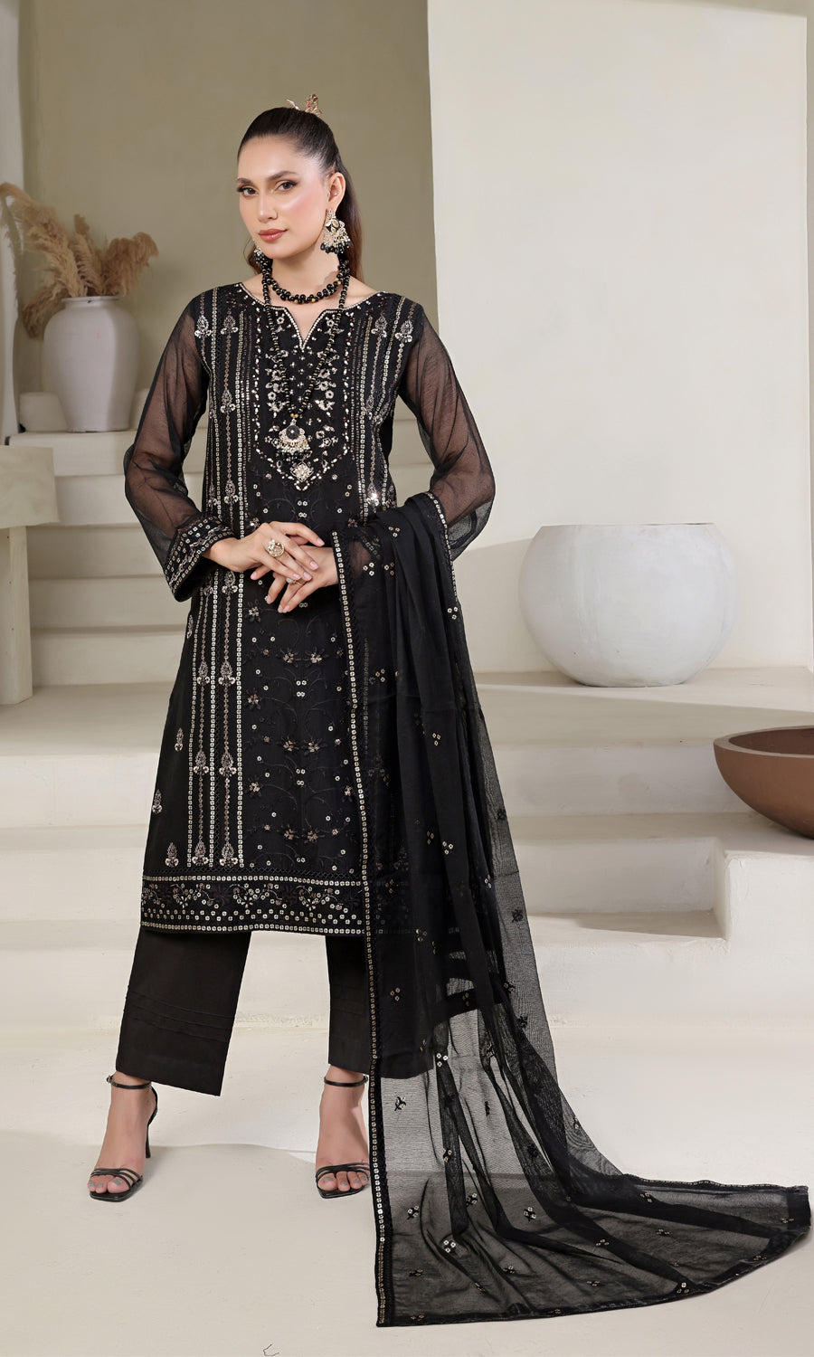 Shamooz Stitched 3 Piece Luxury Festive Eid Collection'2025-Tribal SE-009