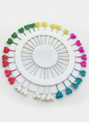 Hijab Ul Hareem Ring Pins Big 30 Pcs Pkt Multi Color Heart Shaped