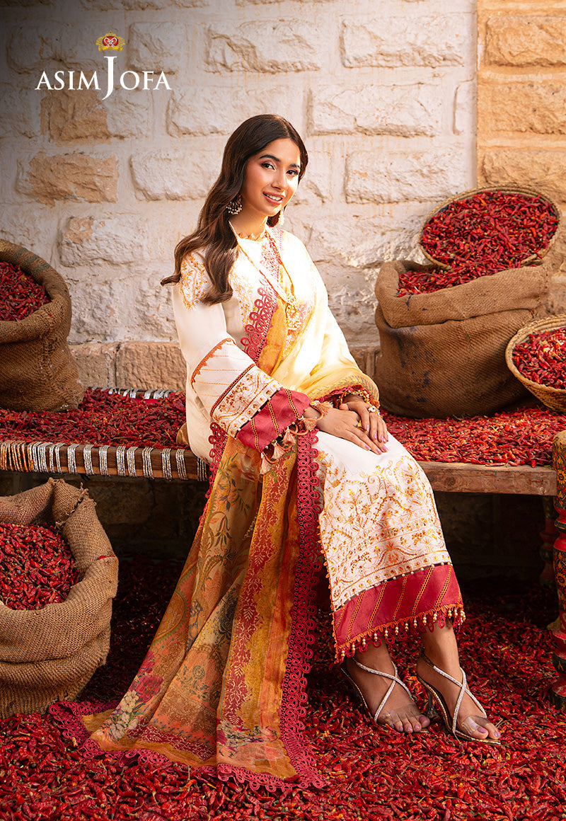 Asim Jofa Aira Summer Prints Ajar-30 Embroidered Jacquard 3 Pcs