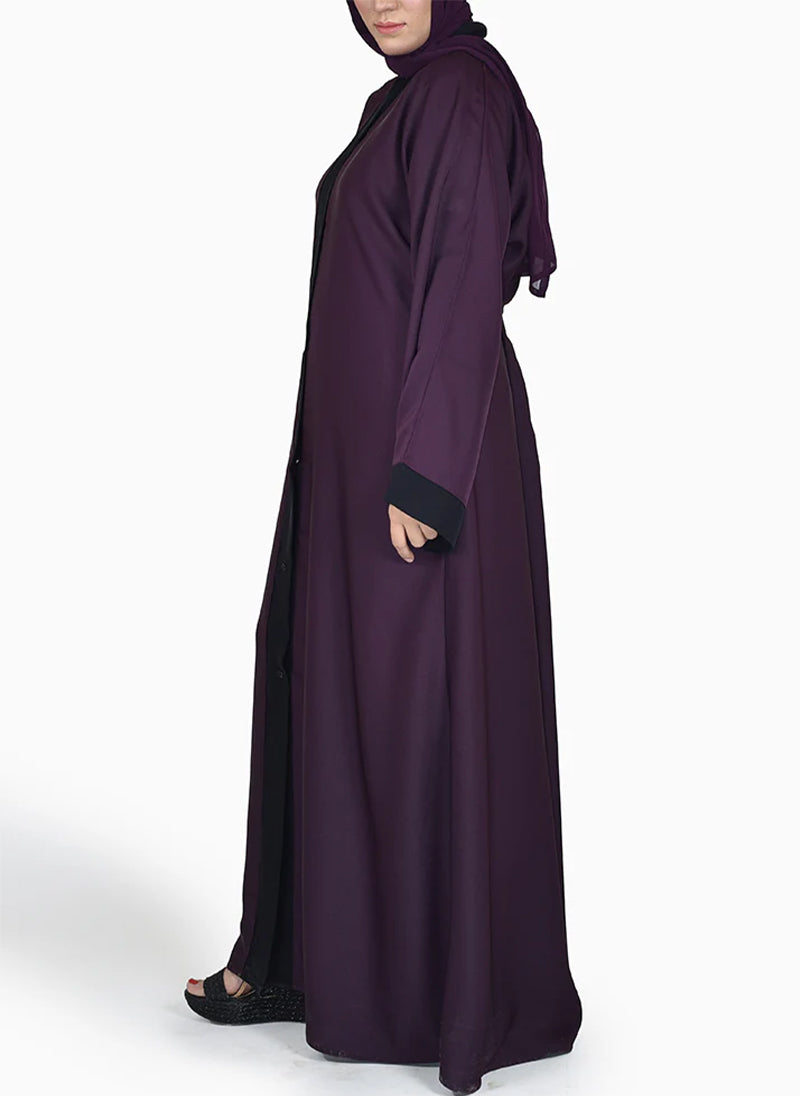 Hijab Ul Hareem Plain Contrast Color Nida Abaya without Dupatta 0116-PR Arabis