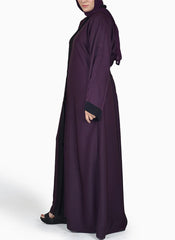 Hijab Ul Hareem Plain Contrast Color Nida Abaya without Dupatta 0116-PR Arabis
