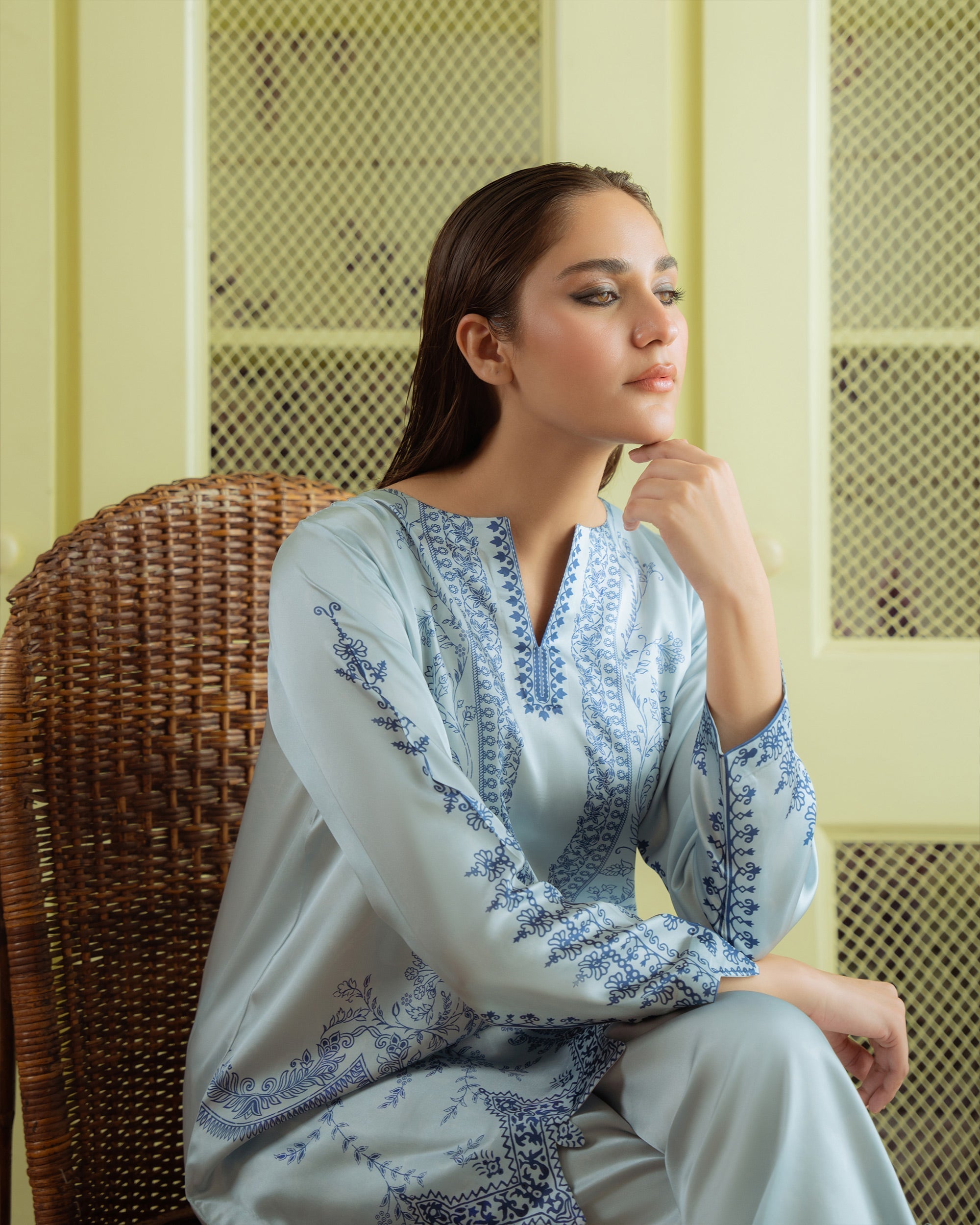 Qariney Stitched 2 Piece Silk Collection-Jaleh