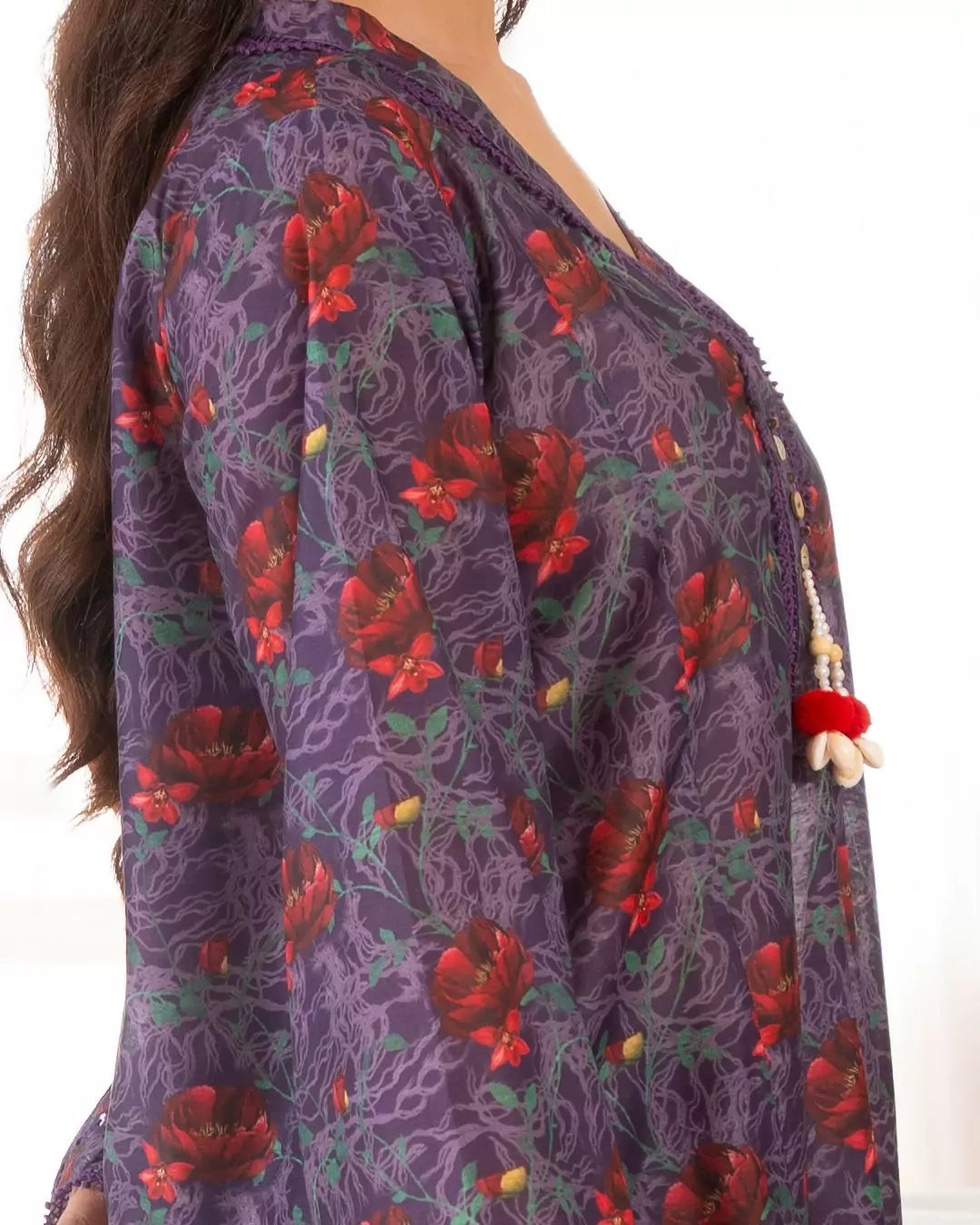 Ayla Studio Stitched PRINTED ESSENTIAL CO-ORD - Purple Haze