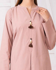 Ayla Studio Stitched SOLID ESSENTIAL  CO-ORD - Blush