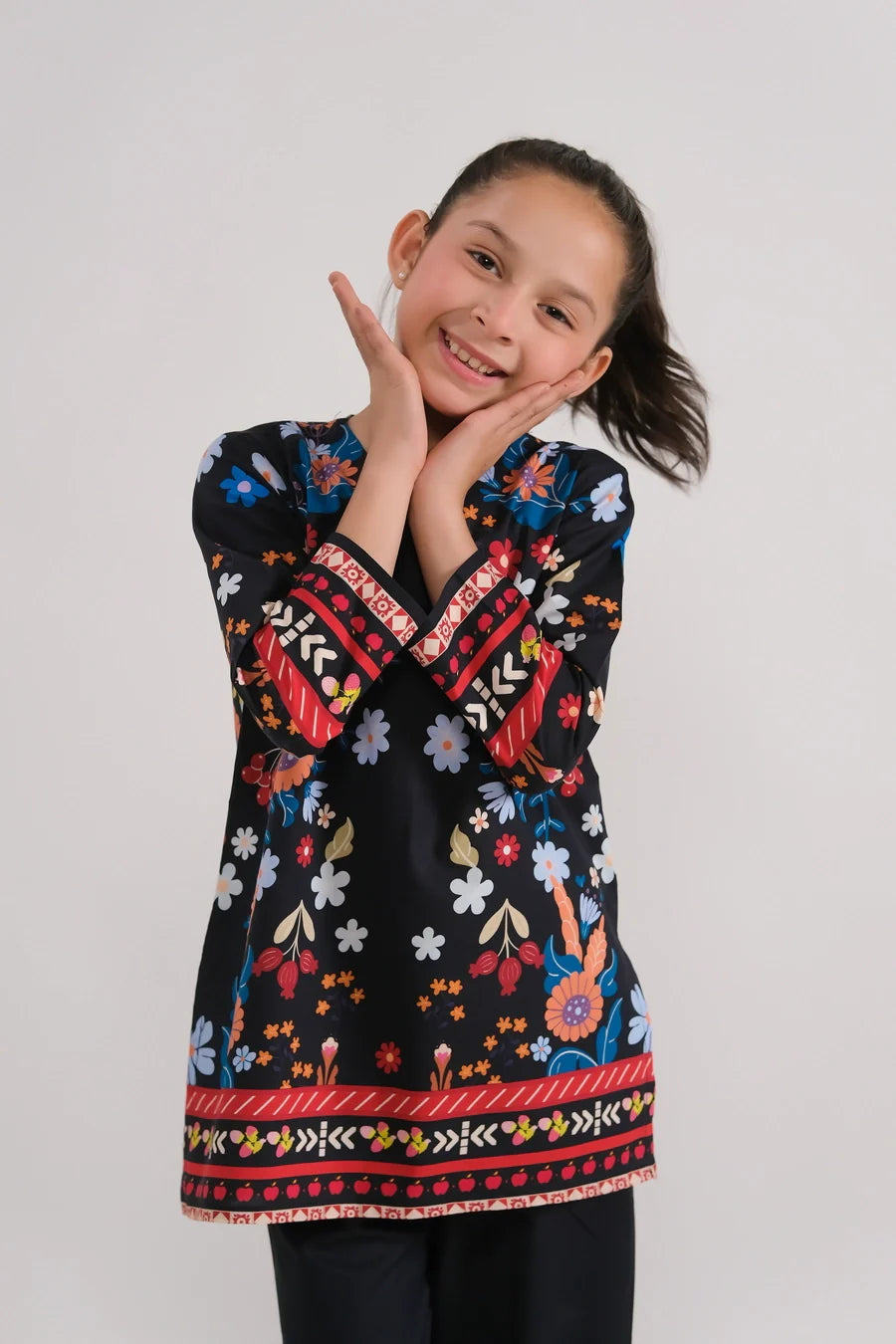 Dhaga Stitched 2 Piece Premium Cambric Kids Collection'2025-cherry