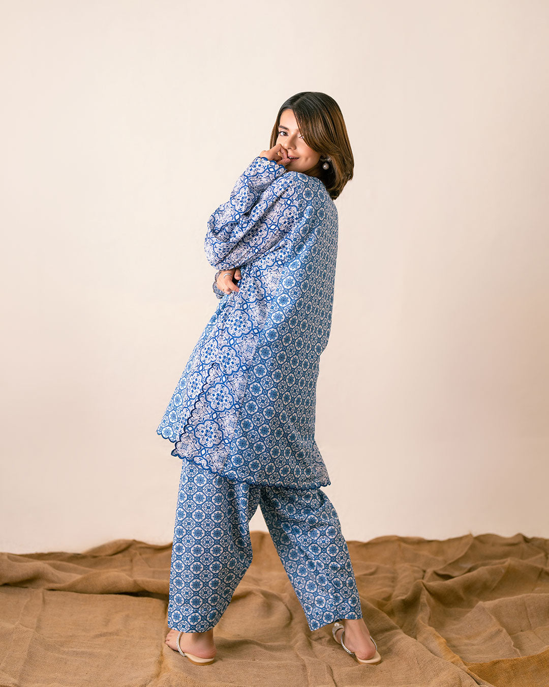 Ayla Studio Stitched PRINTED ESSENTIAL 2PC CO-ORD - Spanish Mosaic