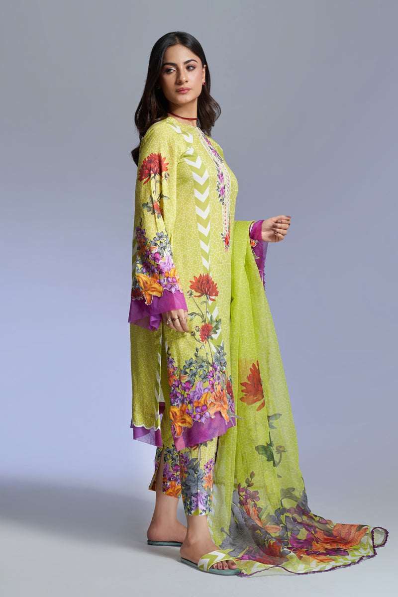 The Affordables By Mariam Malik Stitched 3 Piece Digital Printed Lawn Collection'2025-Floral Green