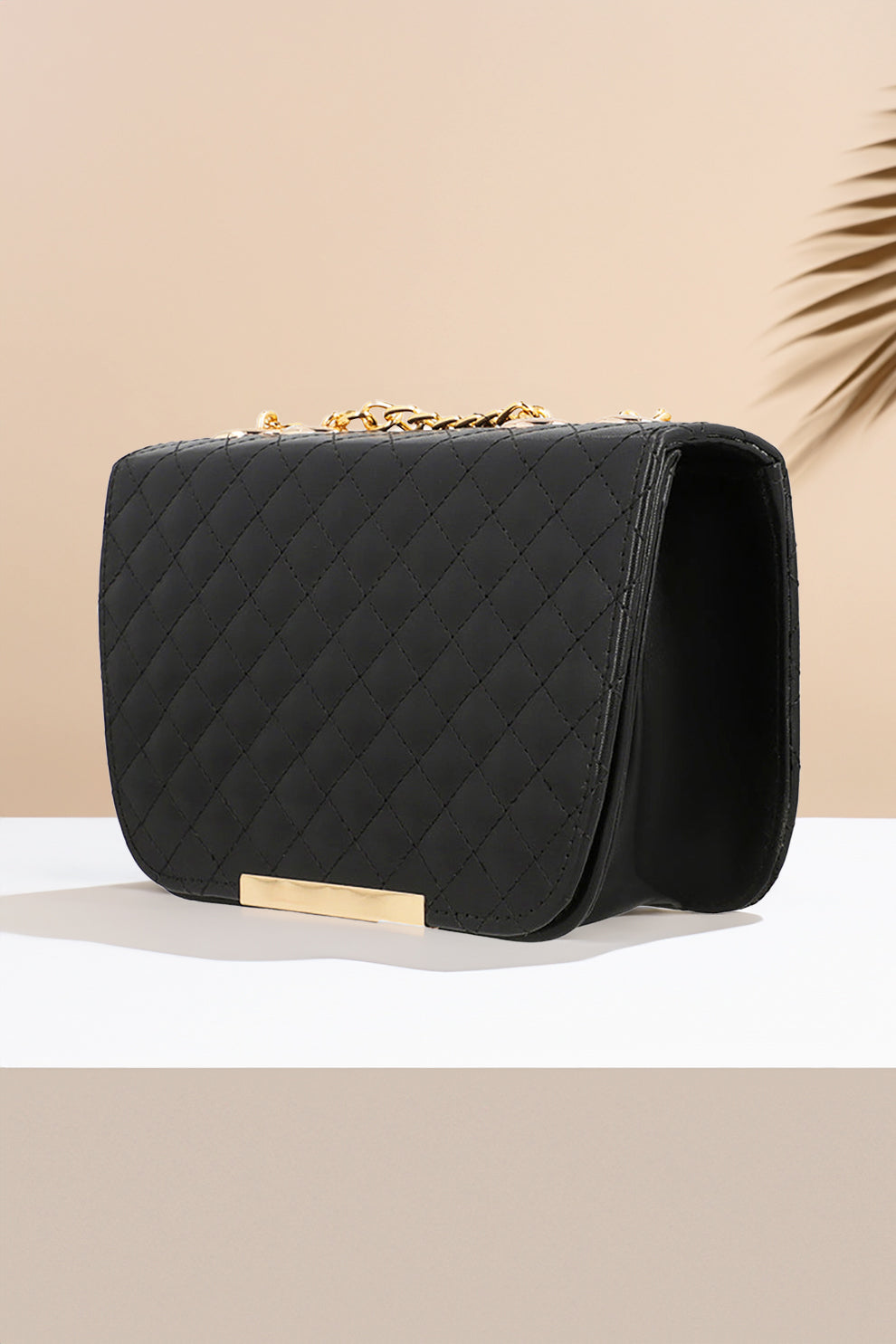 Fineur Shoulder Bag Quilted Charm - Black