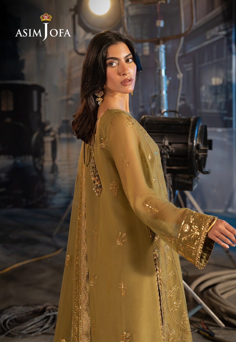 Asim Jofa LUXURY FESTIVE DROP 2 Ajlf-15 Embroidered Chiffon 3 Pcs