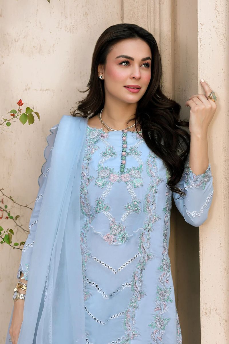 Tabeer By Mariam Malik Stitched 3 Piece Summer Collection'2025-Azure