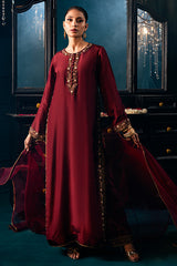 Lux Edit By Zaaviay Stitched Burgundy Beauty (Three Piece)