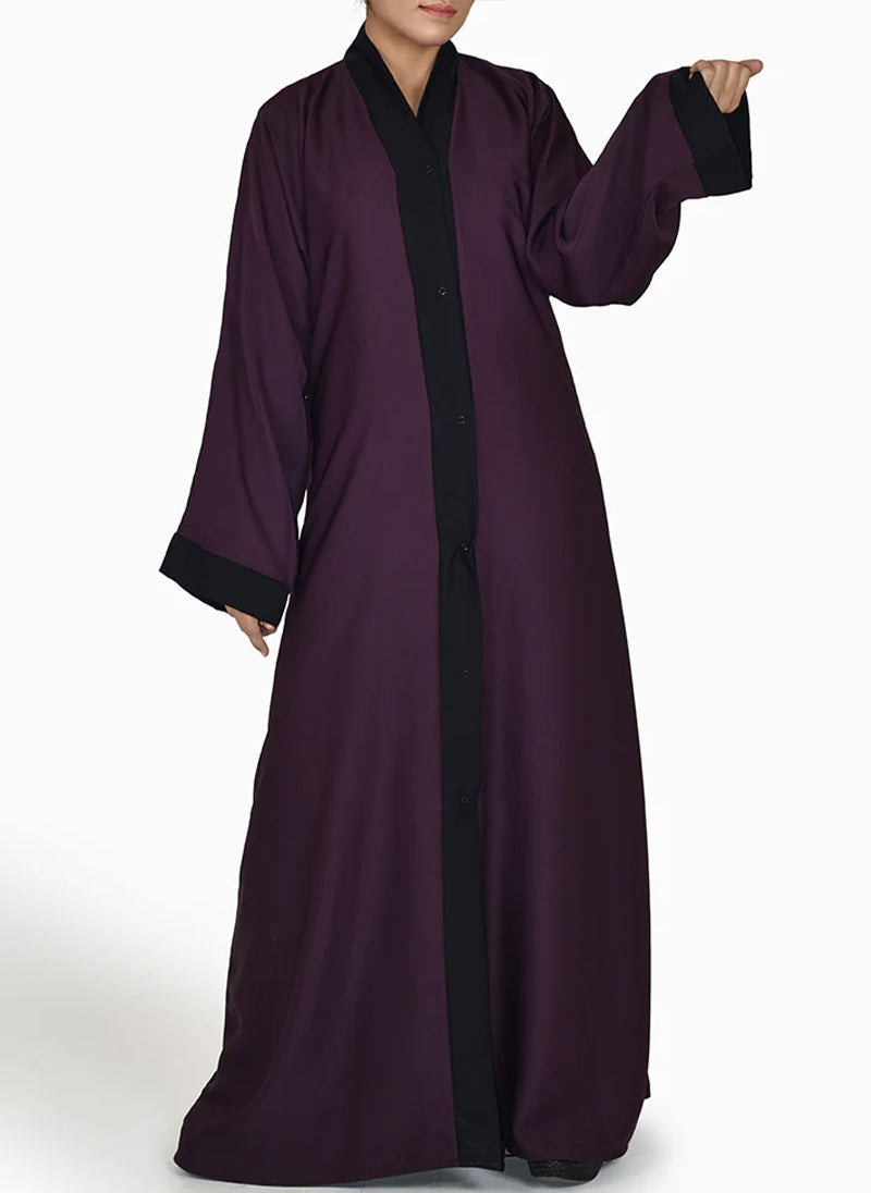 Hijab Ul Hareem Plain Contrast Color Nida Abaya without Dupatta 0116-PR Arabis