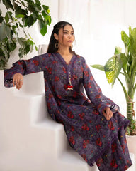 Ayla Studio Stitched PRINTED ESSENTIAL CO-ORD - Purple Haze