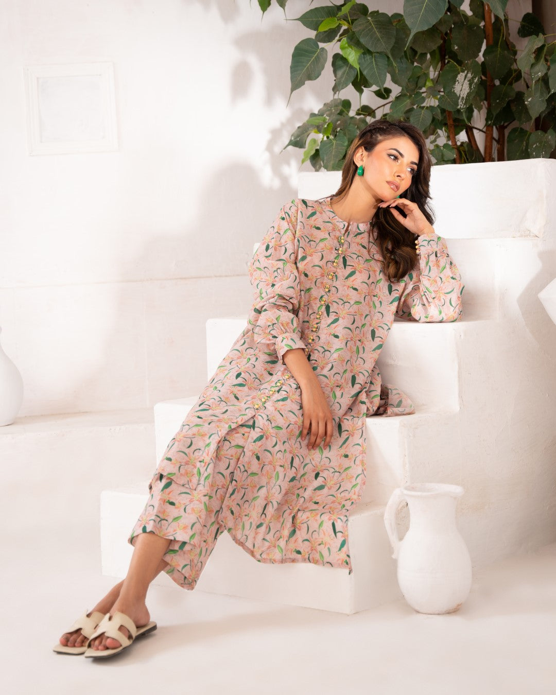 Ayla Studio Stitched PRINTED ESSENTIAL CO-ORD - Blooms