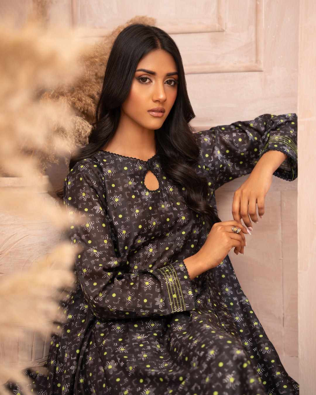 Ayla Studio Stitched PRINTED ESSENTIAL CO-ORD - Blooming Fluorescents