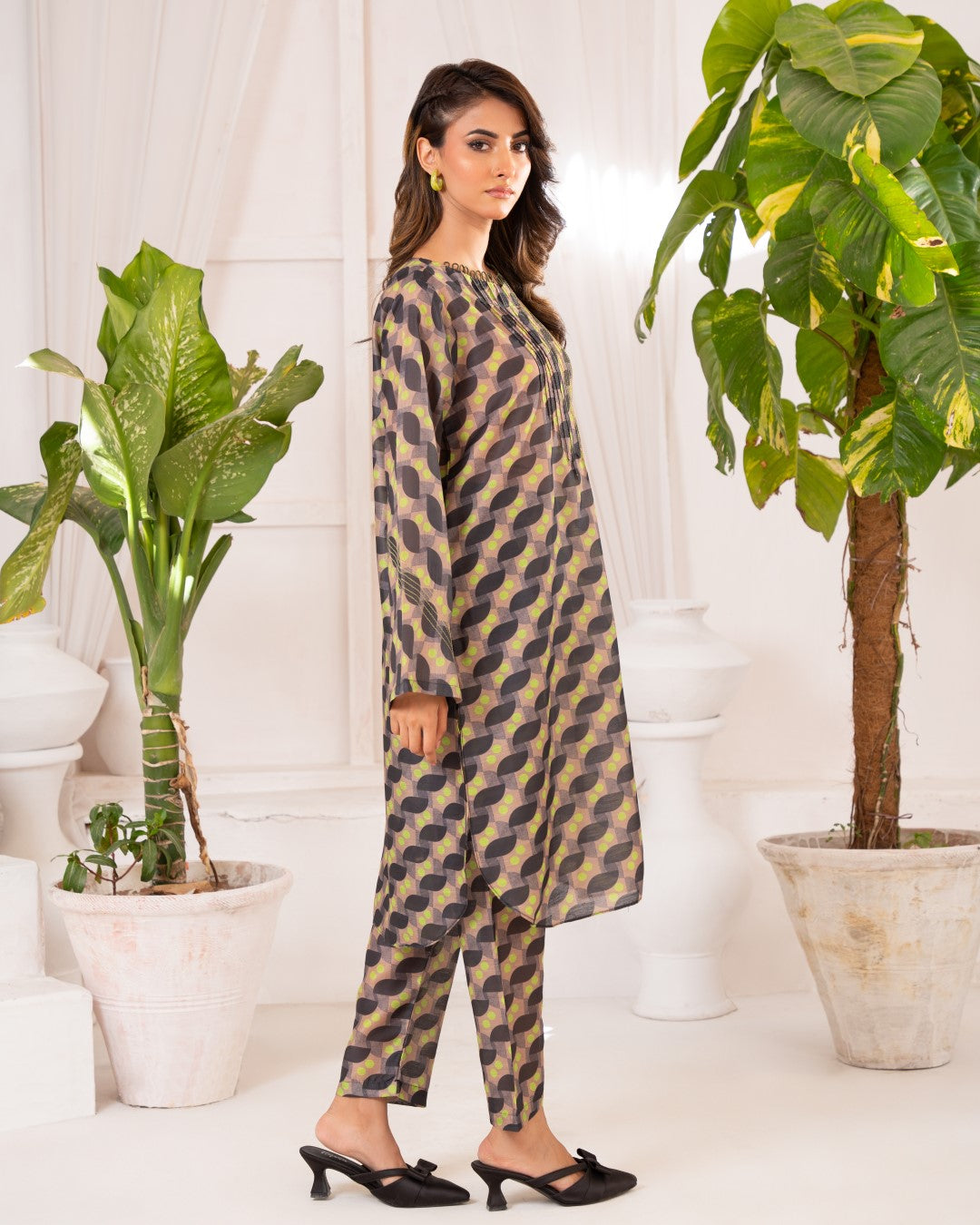 Ayla Studio Stitched PRINTED ESSENTIAL CO-ORD - Abstract Mind