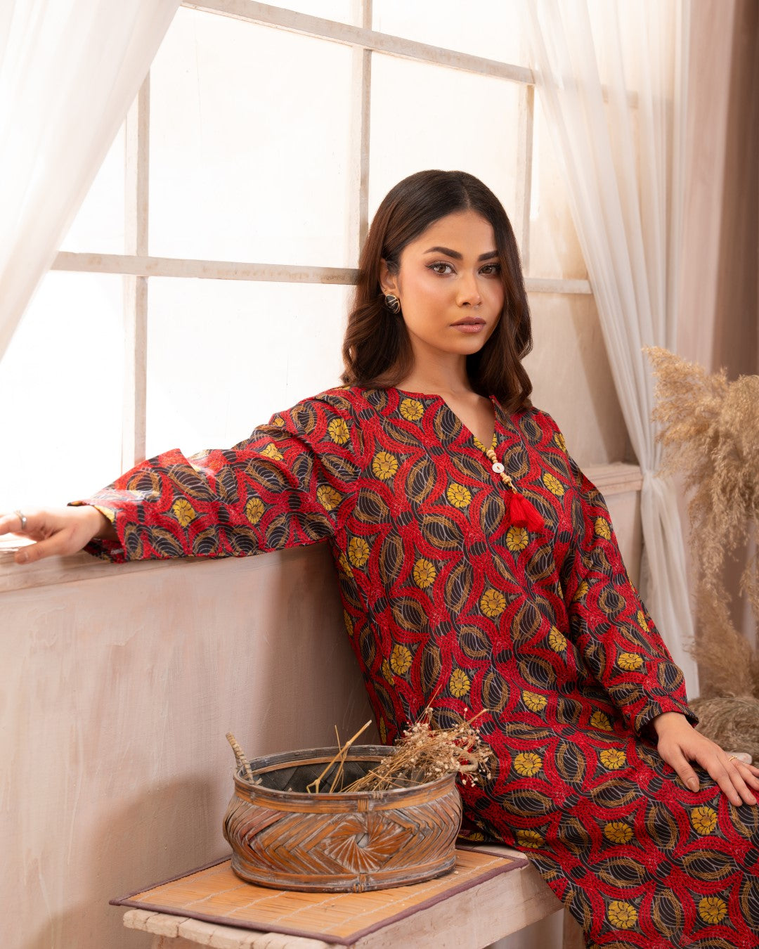 Ayla Studio Stitched PRINTED ESSENTIAL CO-ORD - Psychedelic Night