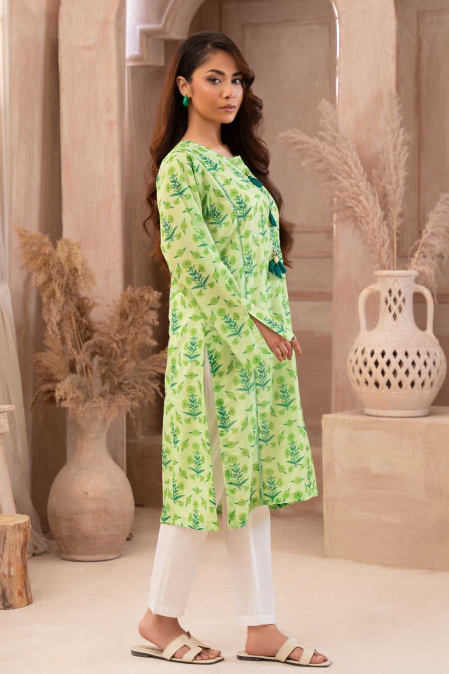 Ayla Studio Stitched PRINTED ESSENTIAL 2PC - Green Cluster