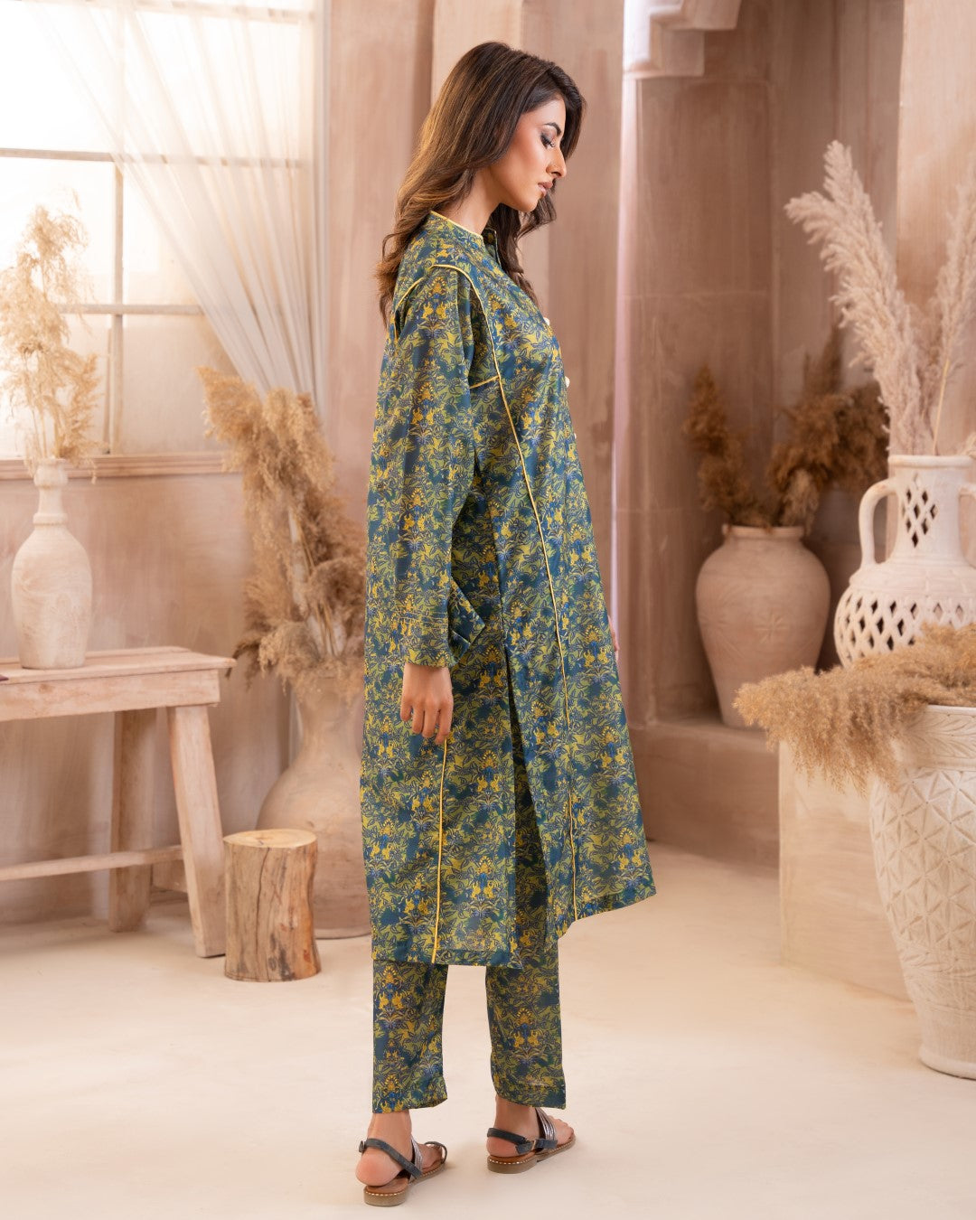 Ayla Studio Stitched PRINTED ESSENTIAL CO-ORD - Midnight Garden