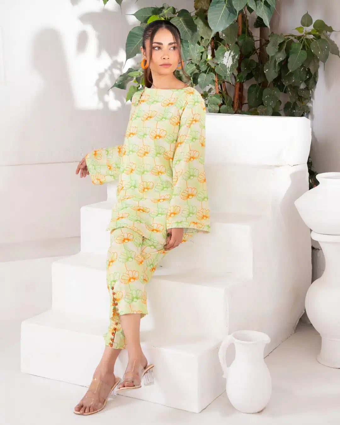 Ayla Studio Stitched PRINTED ESSENTIAL CO-ORD - Spring Orchid