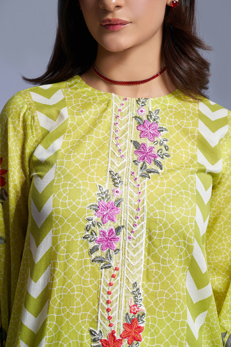 The Affordables By Mariam Malik Stitched 3 Piece Digital Printed Lawn Collection'2025-Floral Green