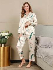 Studio By Arj She's inn Elegant Slumber Pajamas Printed Comfortable & Luxurious Silky Satin Nightwear Pajama Set