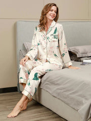 Studio By Arj She's inn Elegant Slumber Pajamas Printed Comfortable & Luxurious Silky Satin Nightwear Pajama Set