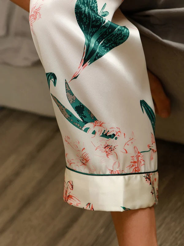 Studio By Arj She's inn Elegant Slumber Pajamas Printed Comfortable & Luxurious Silky Satin Nightwear Pajama Set