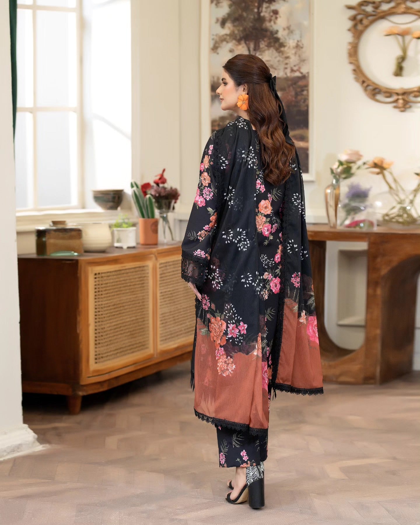 Summer Scent By Nine Needles Stitched 3 Piece Summer Collection'2025-Midnight Jasmine-NP-02