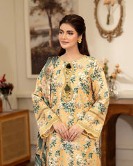 Summer Scent By Nine Needles Stitched 3 Piece Summer Collection'2025-Amber Lily-NP-03