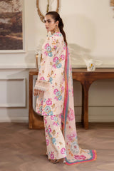 Summer Scent By Nine Needles Stitched 3 Piece Summer Collection'2025-Peach Sorbet-NP-01
