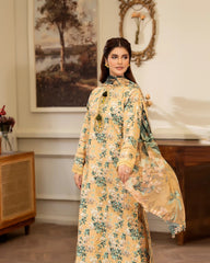 Summer Scent By Nine Needles Stitched 3 Piece Summer Collection'2025-Amber Lily-NP-03