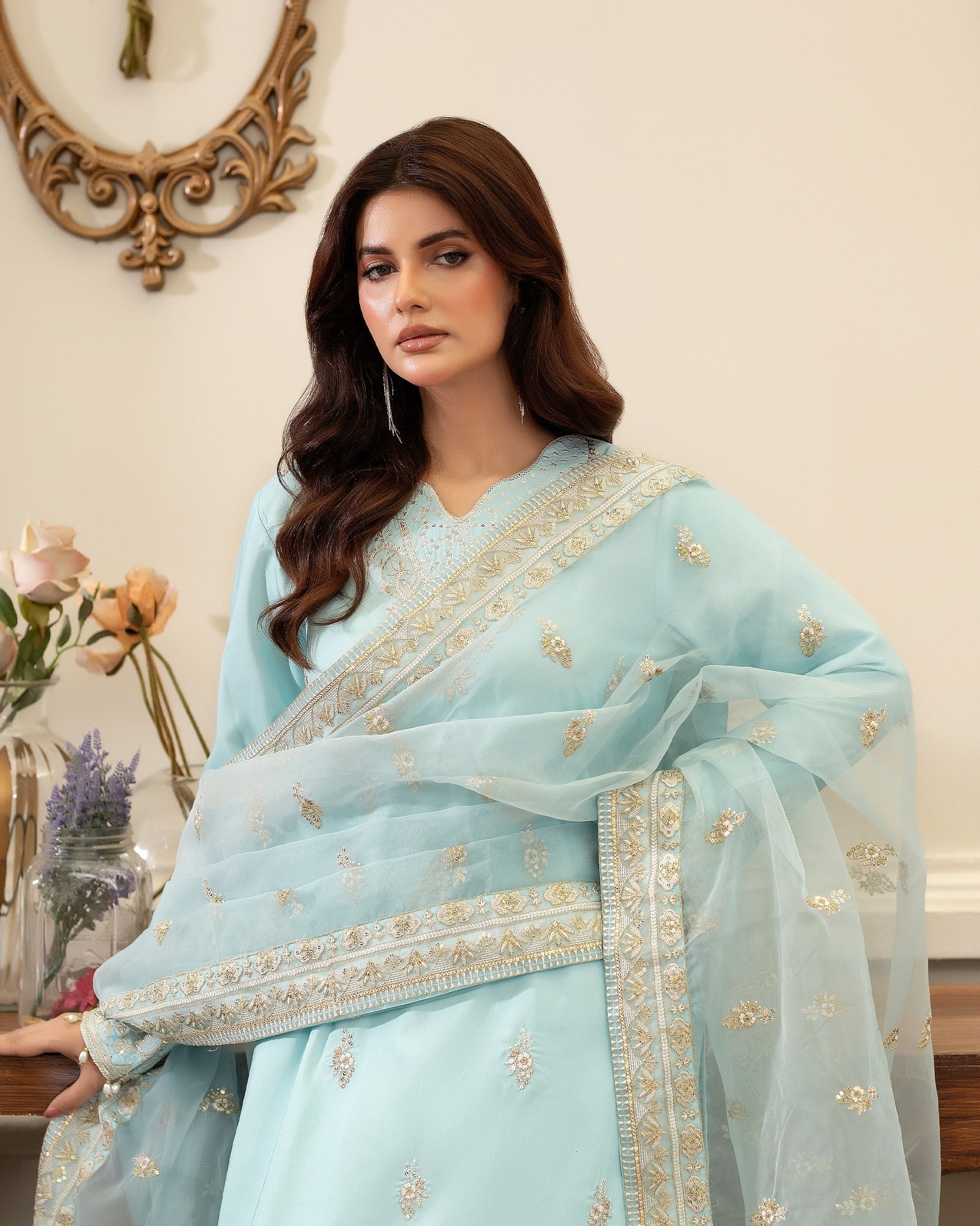 Summer Scent By Nine Needles Stitched 3 Piece Summer Collection'2025-Blue Crush-NP-12