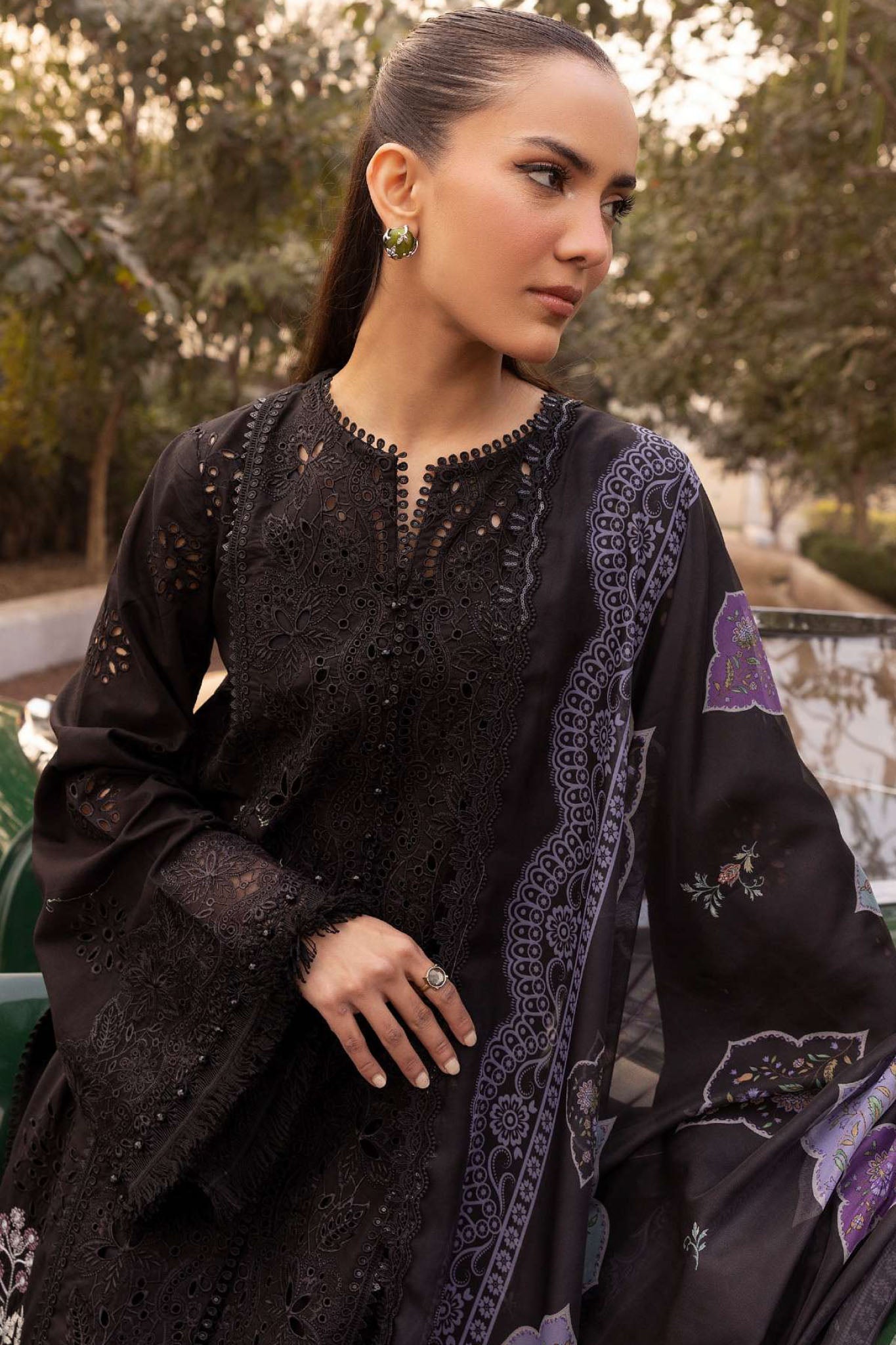 Motifz Unstitched 3 Piece Premium Emb Lawn Vol-02 Collection'2025-5320-Coralie
