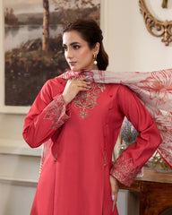 Summer Scent By Nine Needles Stitched 3 Piece Summer Collection'2025-Scarlet-NP-10