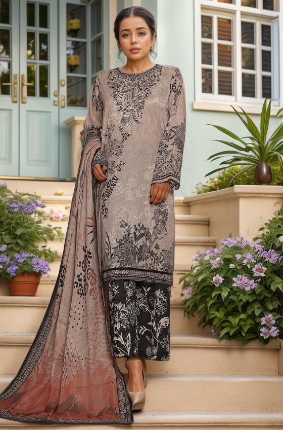 Aashkaar By HZ Stitched 3 Piece Emb Cotton Lawn Vol-07 Collection'2025-LPE-540